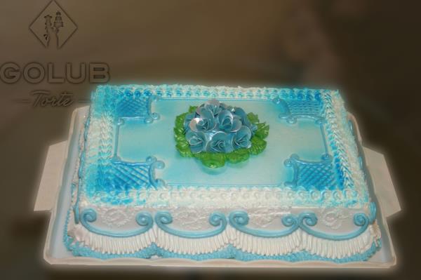 Nežno plava sedef torta S13
